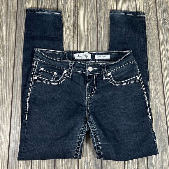 Daytrip Buckle Lynx Ankle Skinny Jeans 28R Dark Low Rise Contrast Stitch Classic - Picture 1 of 8